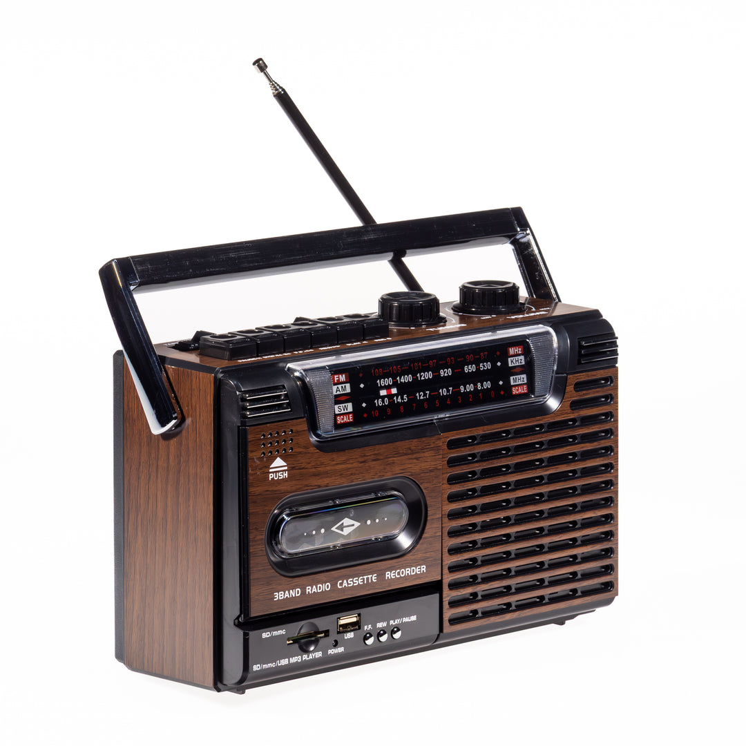 Studio 57 - Reproductor de casetes con FM & Bluetooth, Marrón