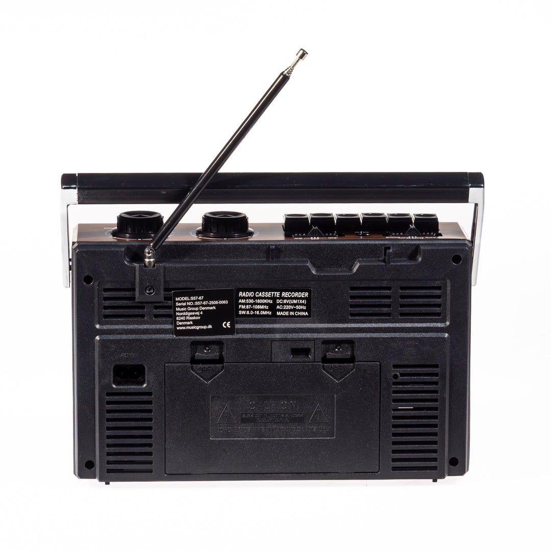Studio 57 - Reproductor de casetes con FM & Bluetooth, Marrón