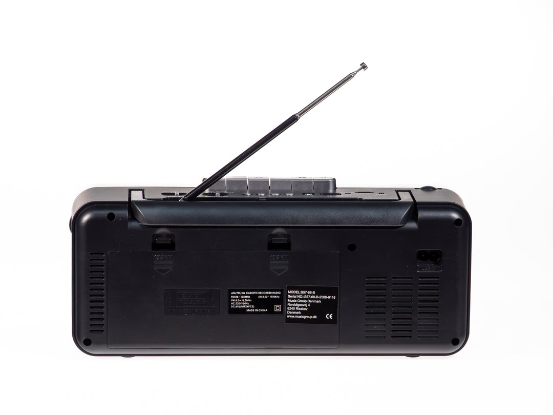Studio 57 - Reproductor de casetes con FM & Bluetooth, Negro