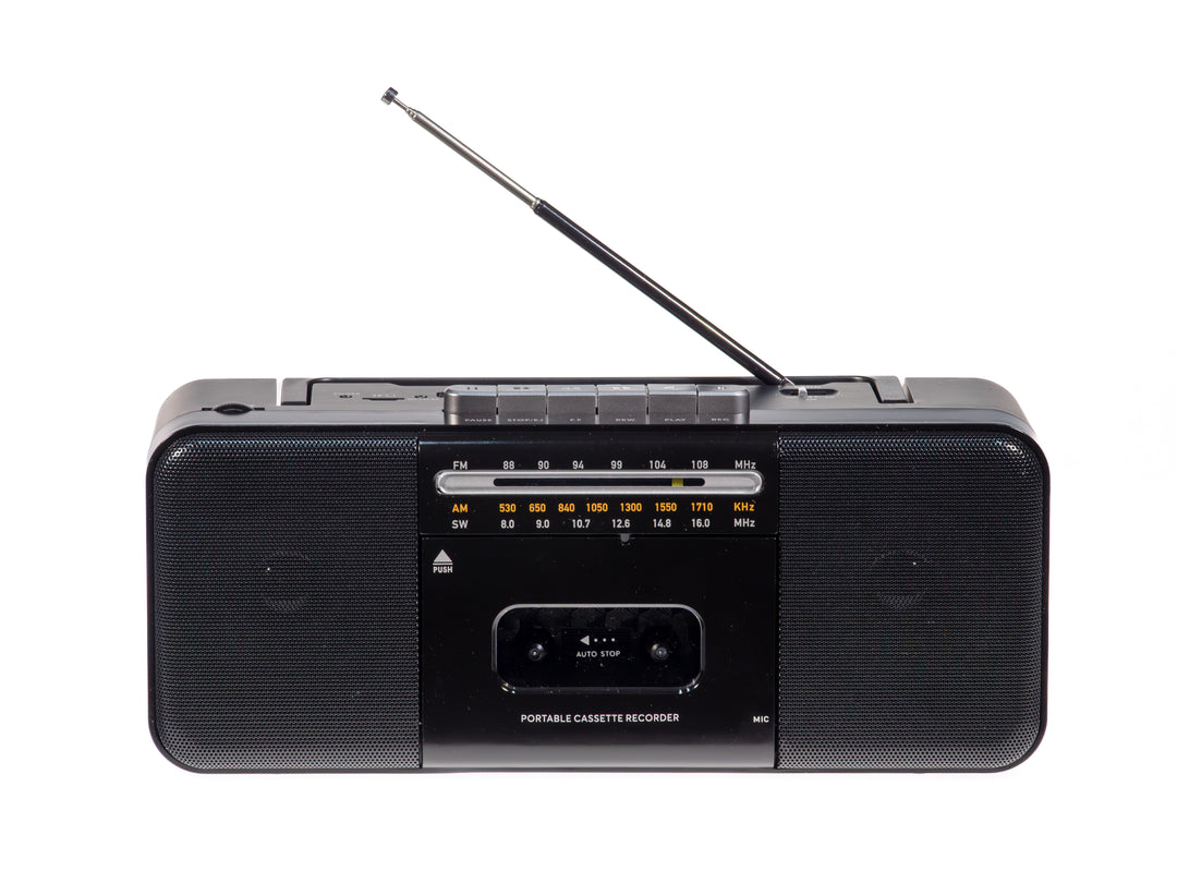 Studio 57 - Reproductor de casetes con FM & Bluetooth, Negro