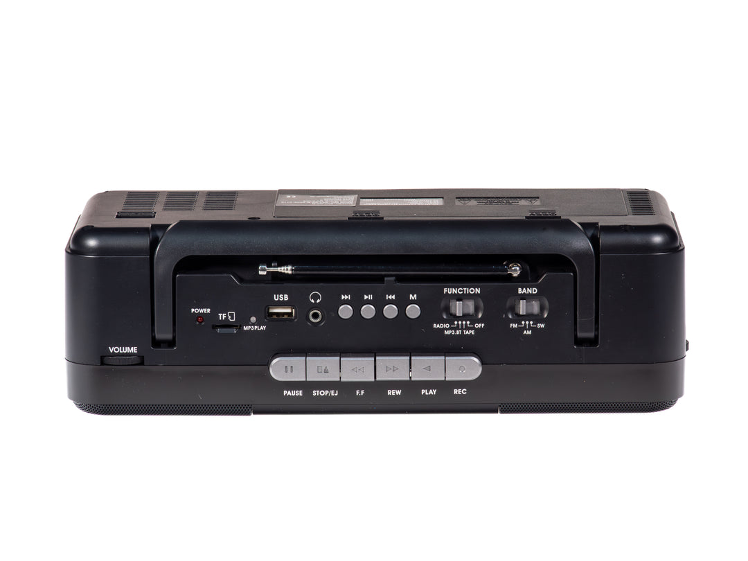 Studio 57 - Reproductor de casetes con FM & Bluetooth, Negro