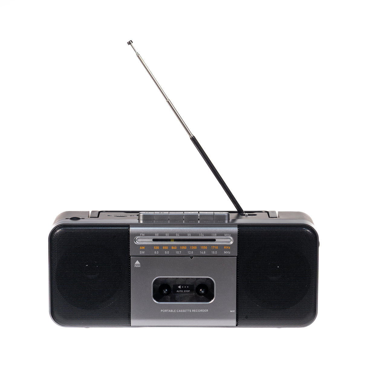 Studio 57 Reproductor de Cassettes con FM y Bluetooth, Gris