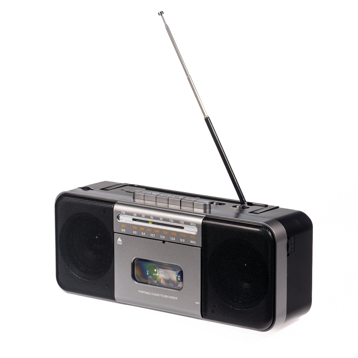 Studio 57 Reproductor de Cassettes con FM y Bluetooth, Gris