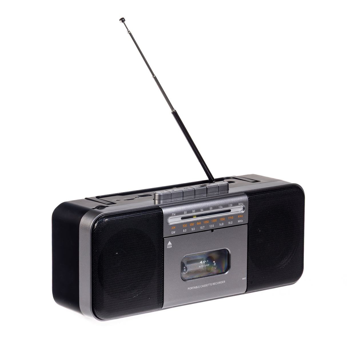 Studio 57 Reproductor de Cassettes con FM y Bluetooth, Gris