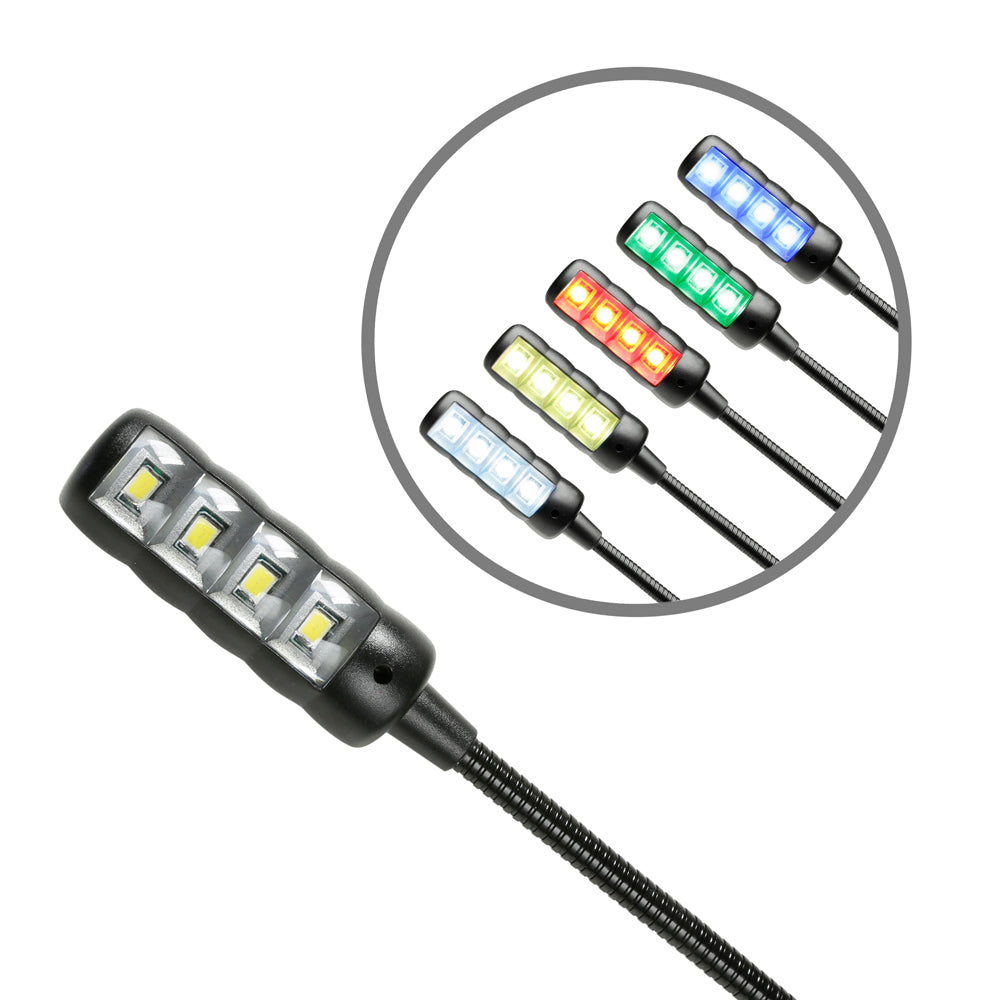 Adam Hall Stands SLED 1 ULTRA USB C - Lámpara de cuello de cisne, conector USB, 4 COB-LED y colores opcionales