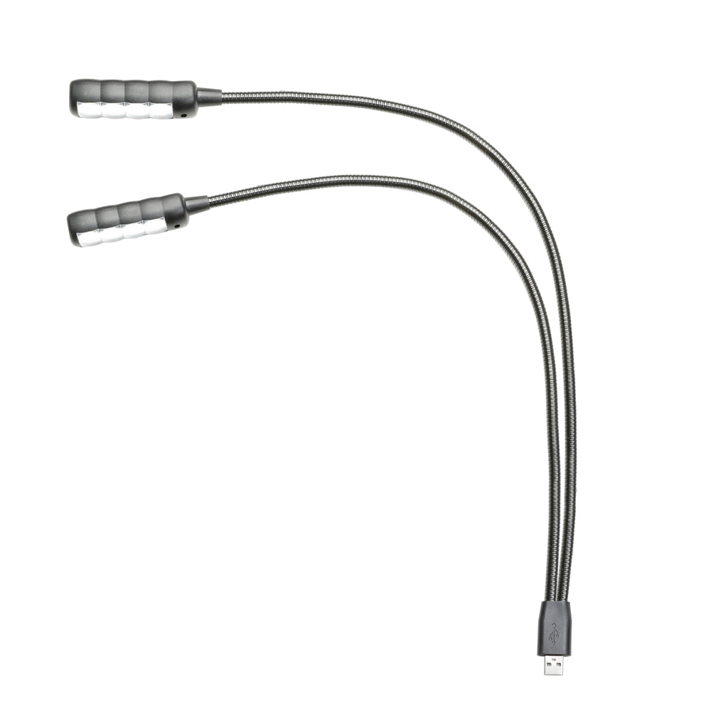 Adam Hall Stands SLED 2 ULTRA USB - Lámpara LED con doble cuello de cisne y conector USB