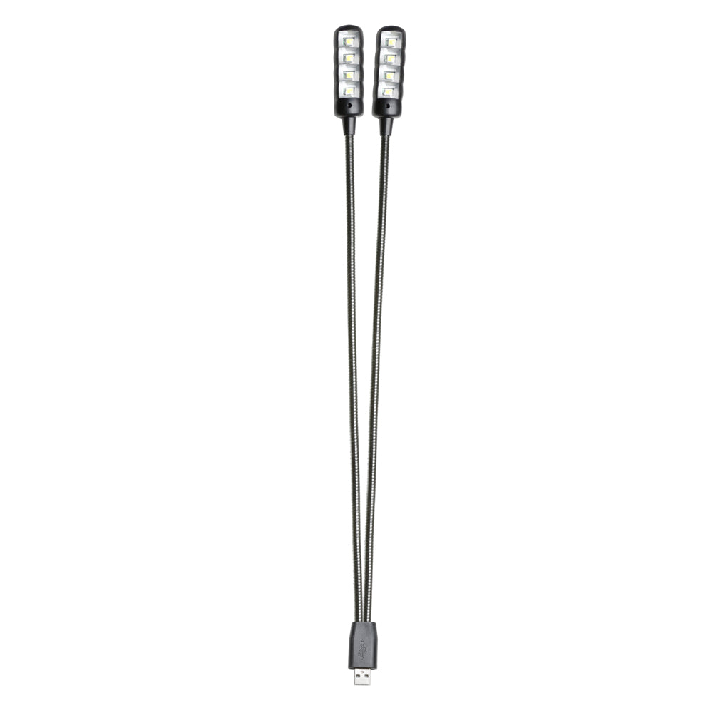 Adam Hall Stands SLED 2 ULTRA USB - Lámpara LED con doble cuello de cisne y conector USB