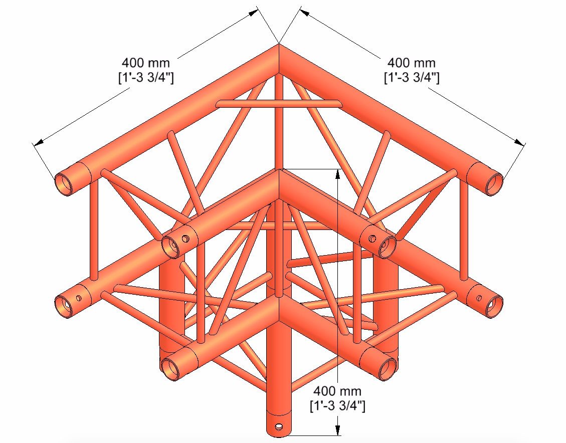 Milos QTM quatro esquina 3-vías 90°