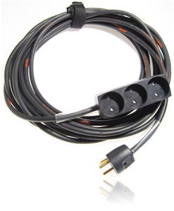 Power socket with 3 DK sockets and DK male connection