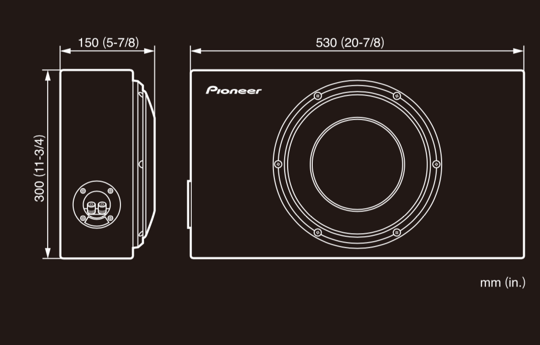 Pioneer TS-D10LB Subwoofer Slimline
