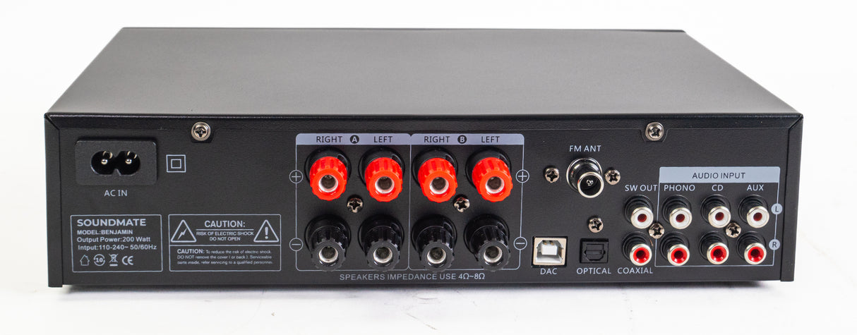 SoundMate Hi-Fi amplificador con Bluetooth (2x50W)