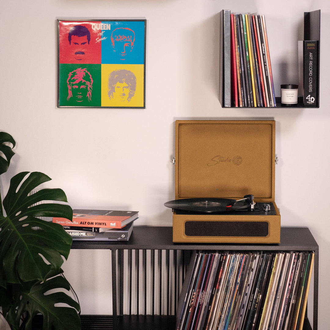 Studio 57 Groovy Tocadiscos con soporte para LP (Earth)