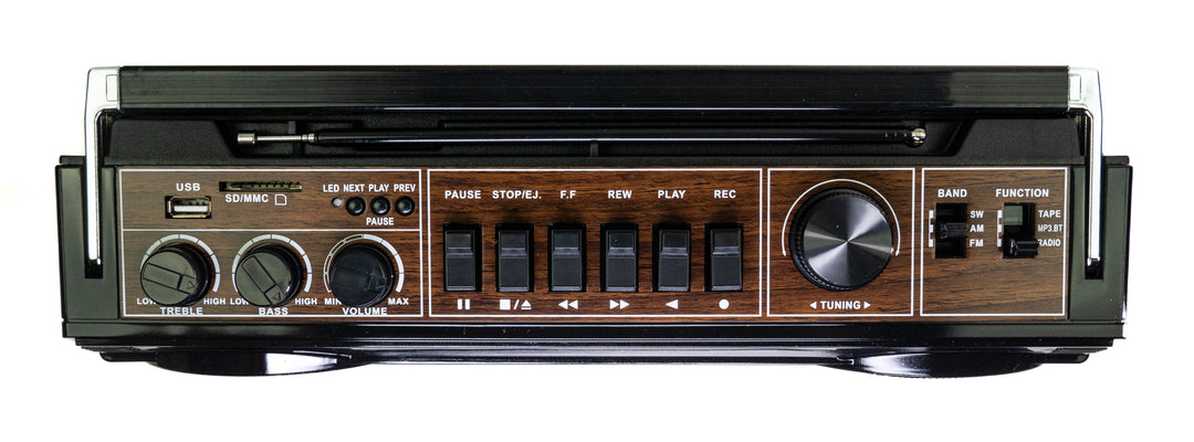 Studio 57 - Reproductor de Casetes con FM & Bluetooth, Negro