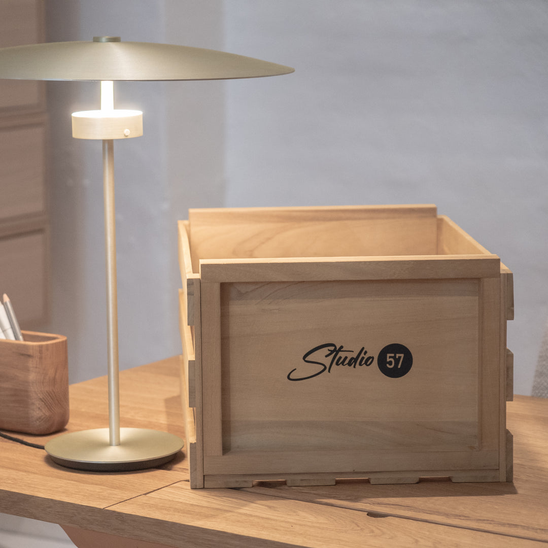 Studio 57 - Caja para discos LP (Madera clara)
