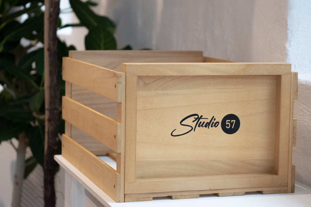 Studio 57 - Caja para discos LP (Madera clara)