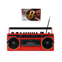Studio 57 - Reproductor de casetes con FM y Bluetooth, Rojo + Cinta de casete