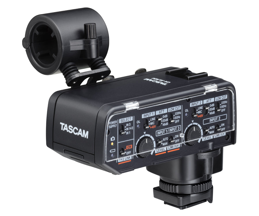 Adaptador de micrófonos Tascam CA-XLR2N para cámara, Nikon ZR