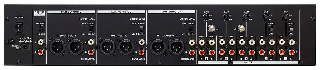 Tascam MZ-223 mezclador de instalación 3 zonas 2 entradas de micrófono/5 de línea