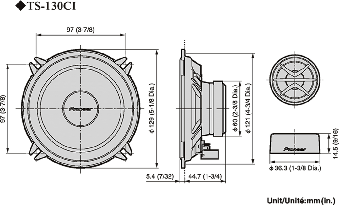 Pioneer TS-130Ci Altavoz para Coche (13cm, 5,25")