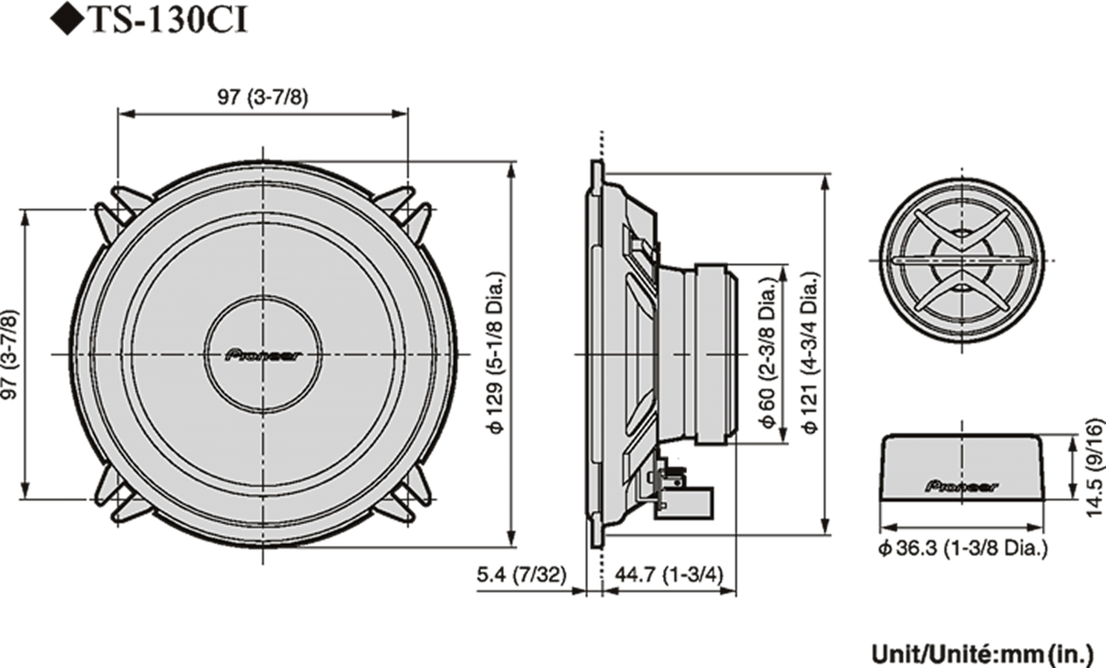 Pioneer TS-130Ci Altavoz para Coche (13cm, 5,25")