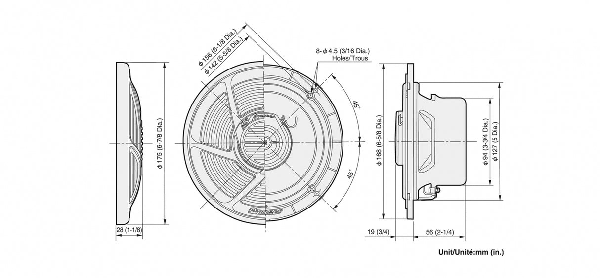 Pioneer TS-MR1640 Marine speakers
