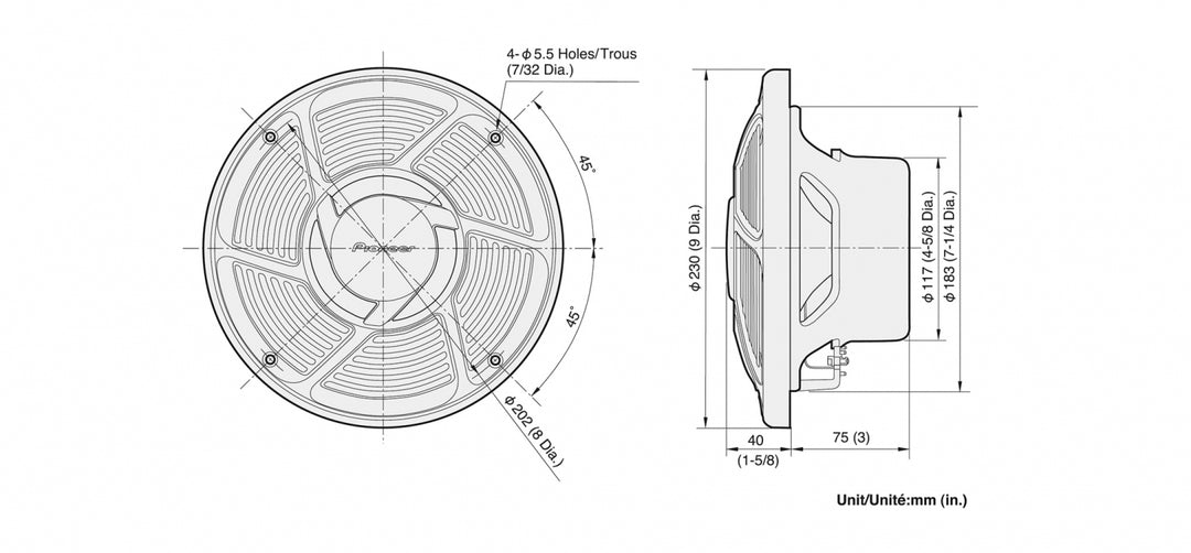 Pioneer TS-MR2040 Altavoces Marinos