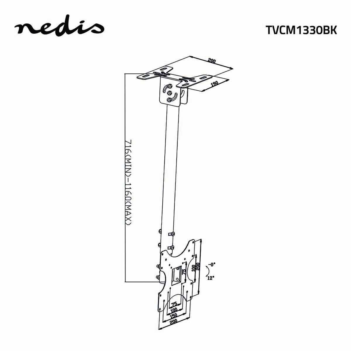 Soporte de Techo para TV Totalmente Ajustable (26-42", 20kg)