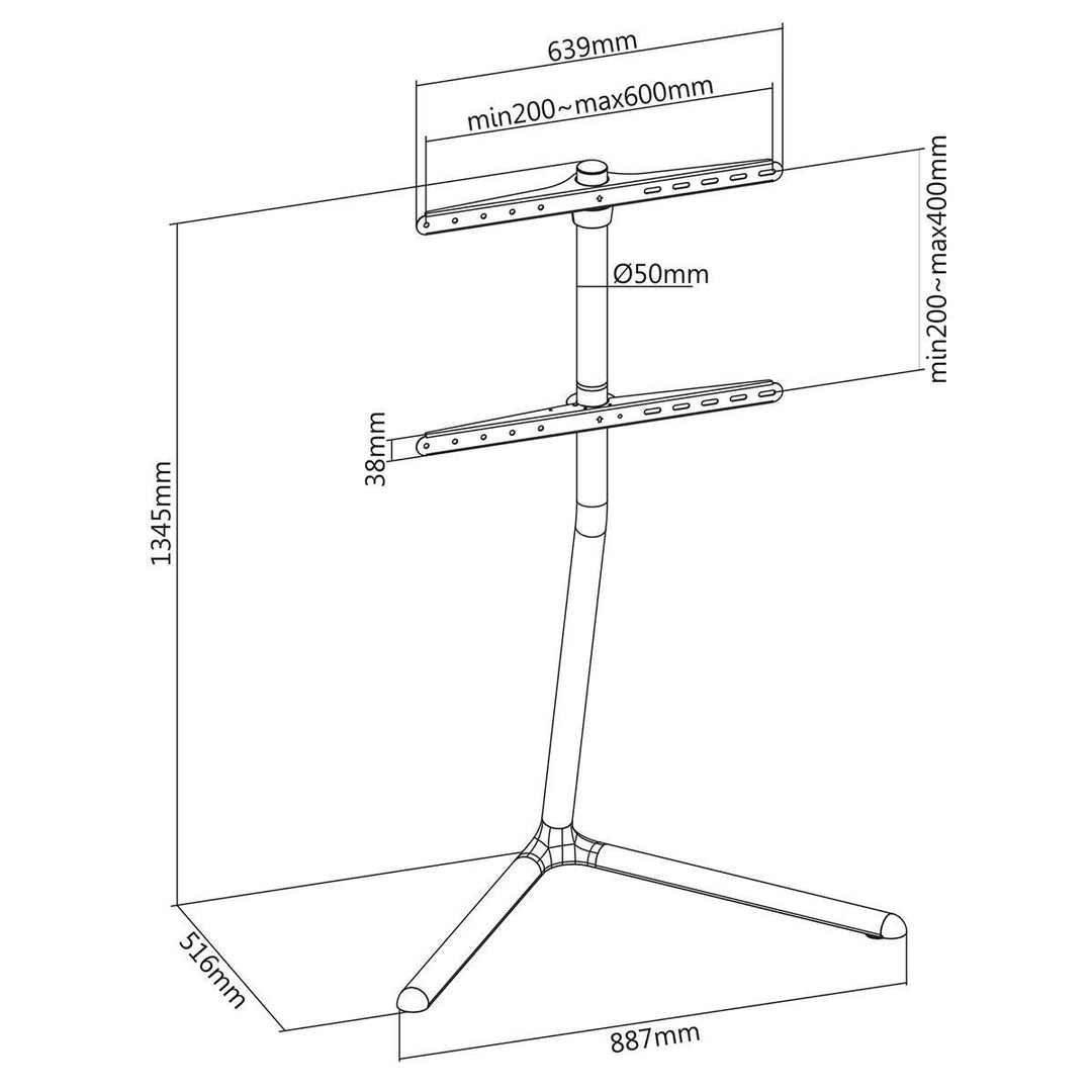 Soporte de Suelo para TV (Negro, 49-70")