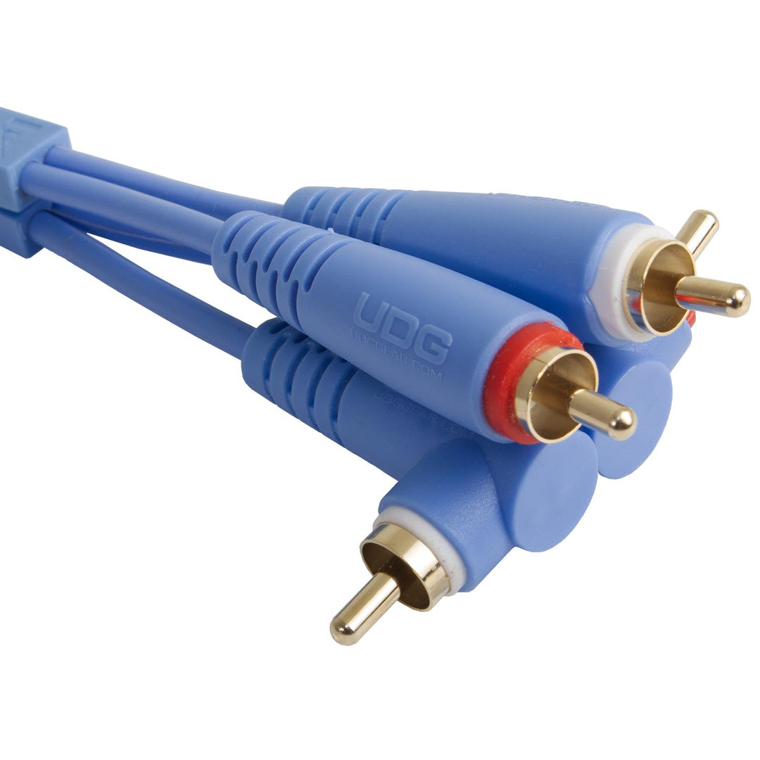 UDG Ultimate Audio Cable Set RCA Recto-RCA Angular Azul 3m