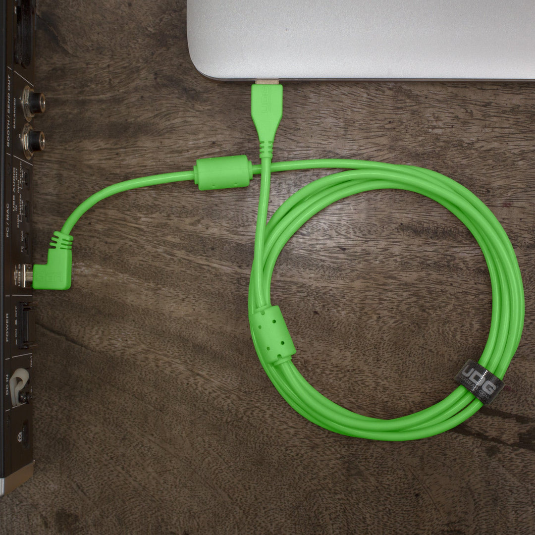 UDG Ultimate Audio Cable USB 2.0 A-B Verde Acodado 1m