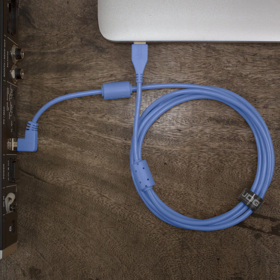 UDG Ultimate Audio Cable USB 2.0 A-B Azul Acodado 1m