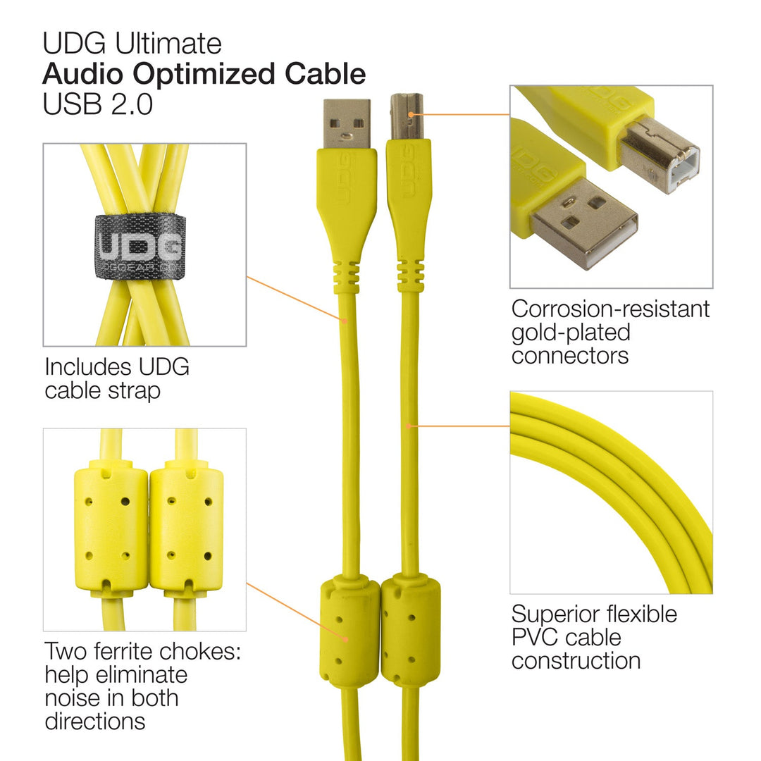 UDG Ultimate Audio Cable USB 2.0 A-B Amarillo Recto 1m