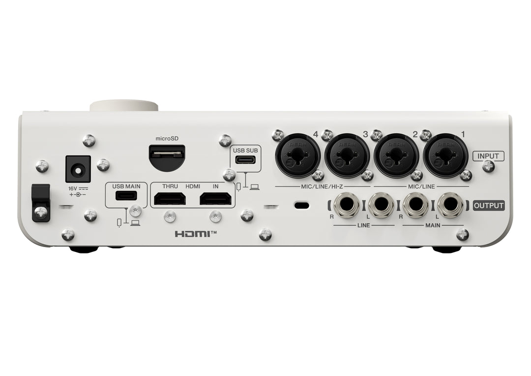 Yamaha URX44V Interfaz de audio/vídeo USB-C (Blanco) - Versión de vídeo