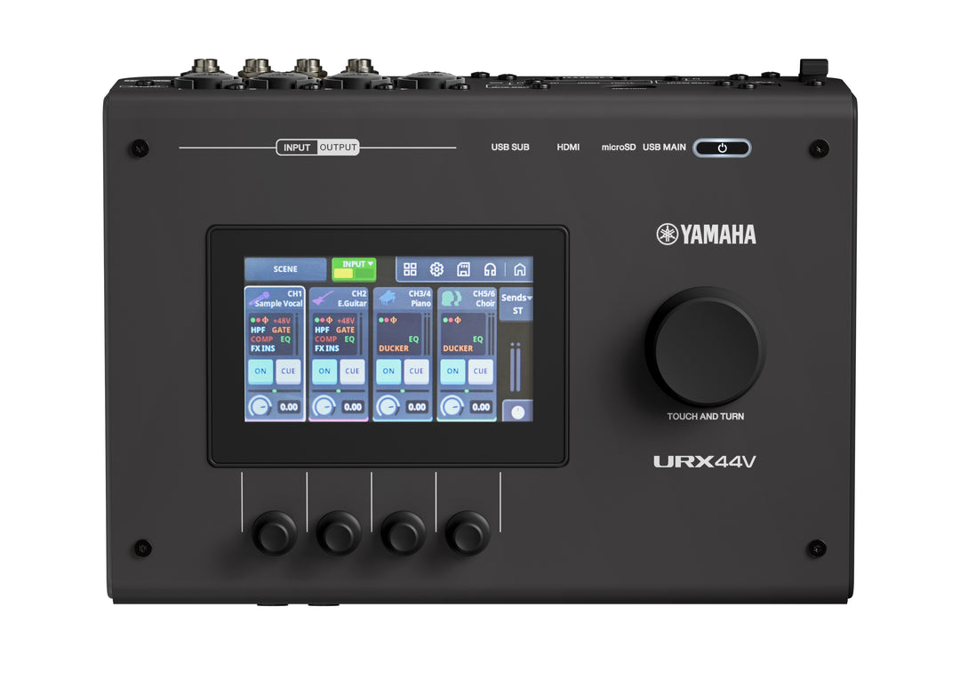 Yamaha URX44V Interfaz de audio/vídeo USB-C (Negro) - Versión de vídeo