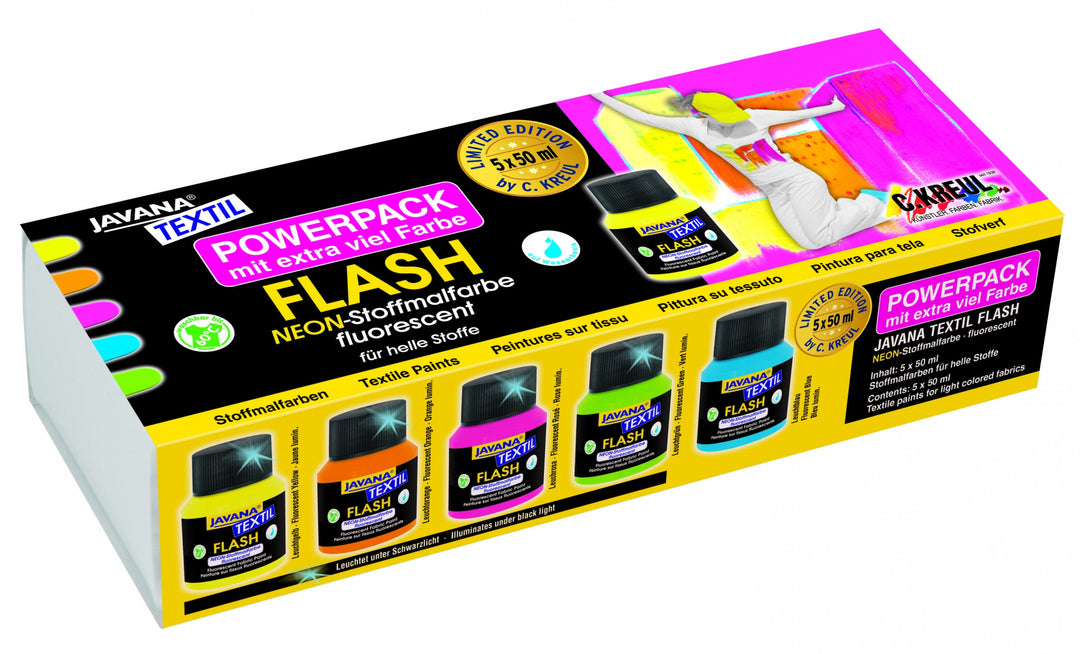 Set de pintura UV para tela 5 x 50 ml
