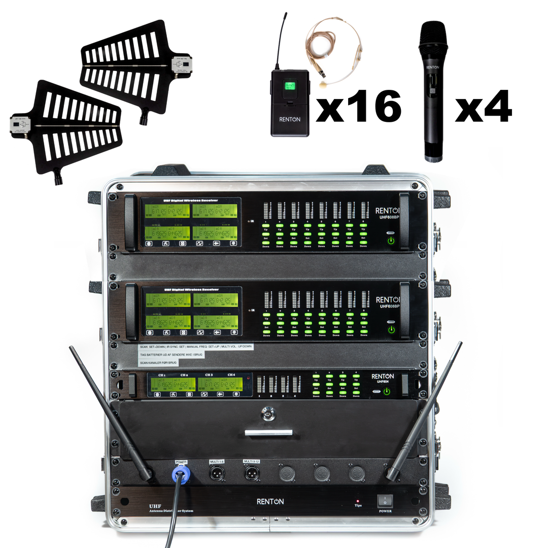 Renton Rack Sistema Inalámbrico Combinado (4 de Mano + 16 Auriculares)