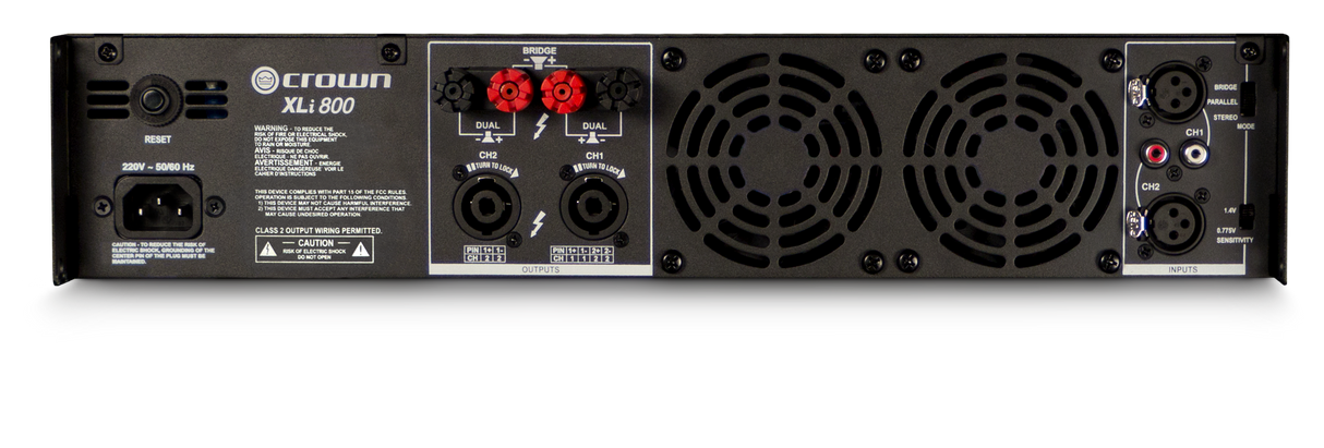 Crown XLi800 Amplificador de Potencia (2x200W, 8 Ohm)