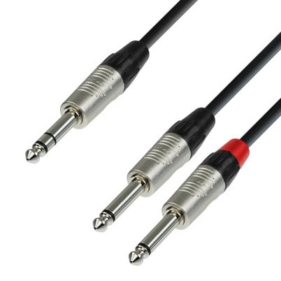 Y-split cable Stereo to 2x Mono Jack (6m)