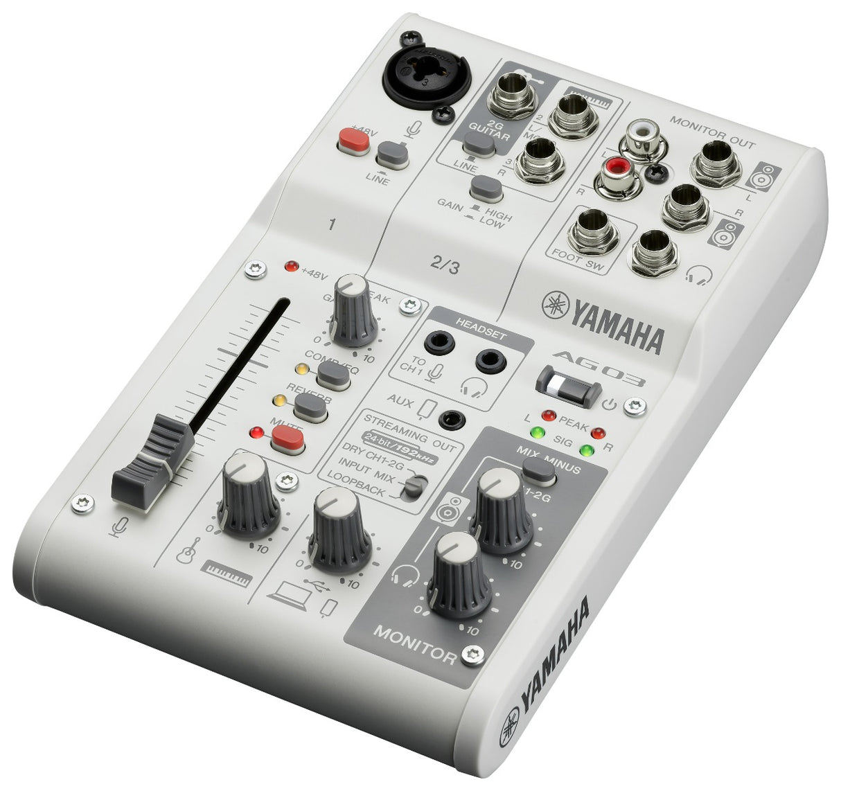 Yamaha AG03 MkII Live Streaming Mixer (White)