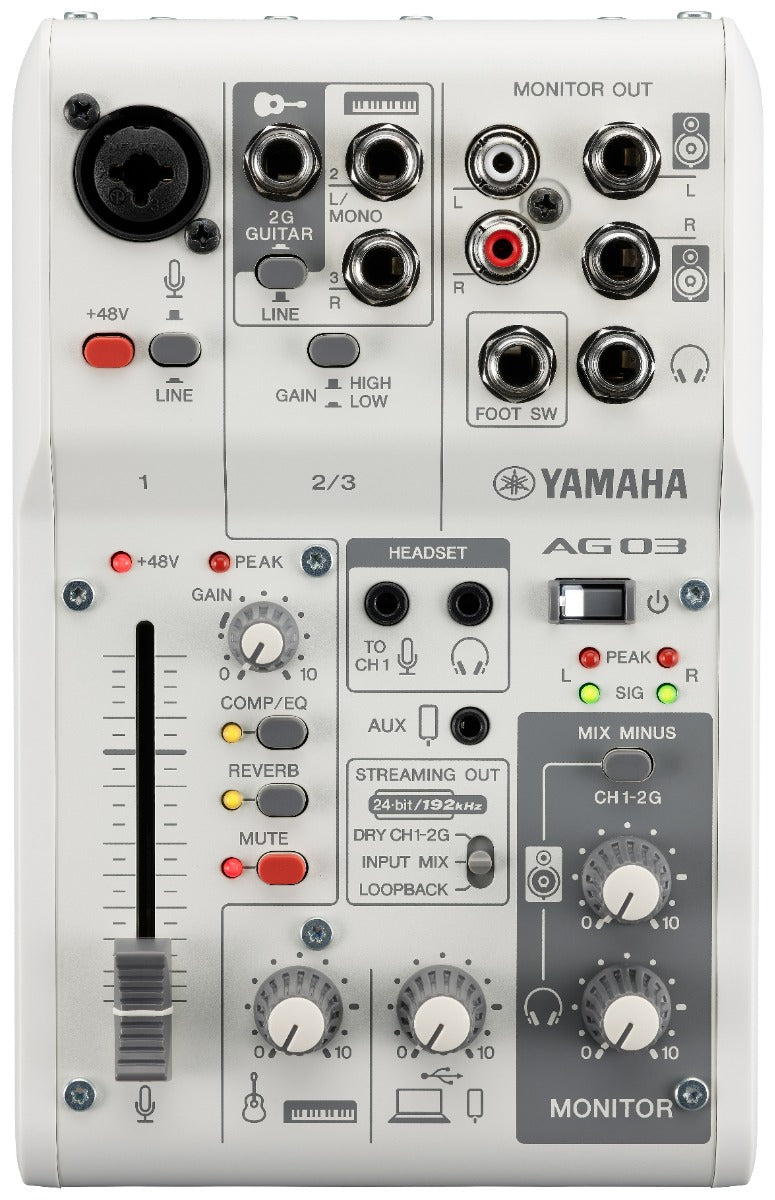 Yamaha AG03 MkII - Paquete para Streaming en Vivo (Blanco)