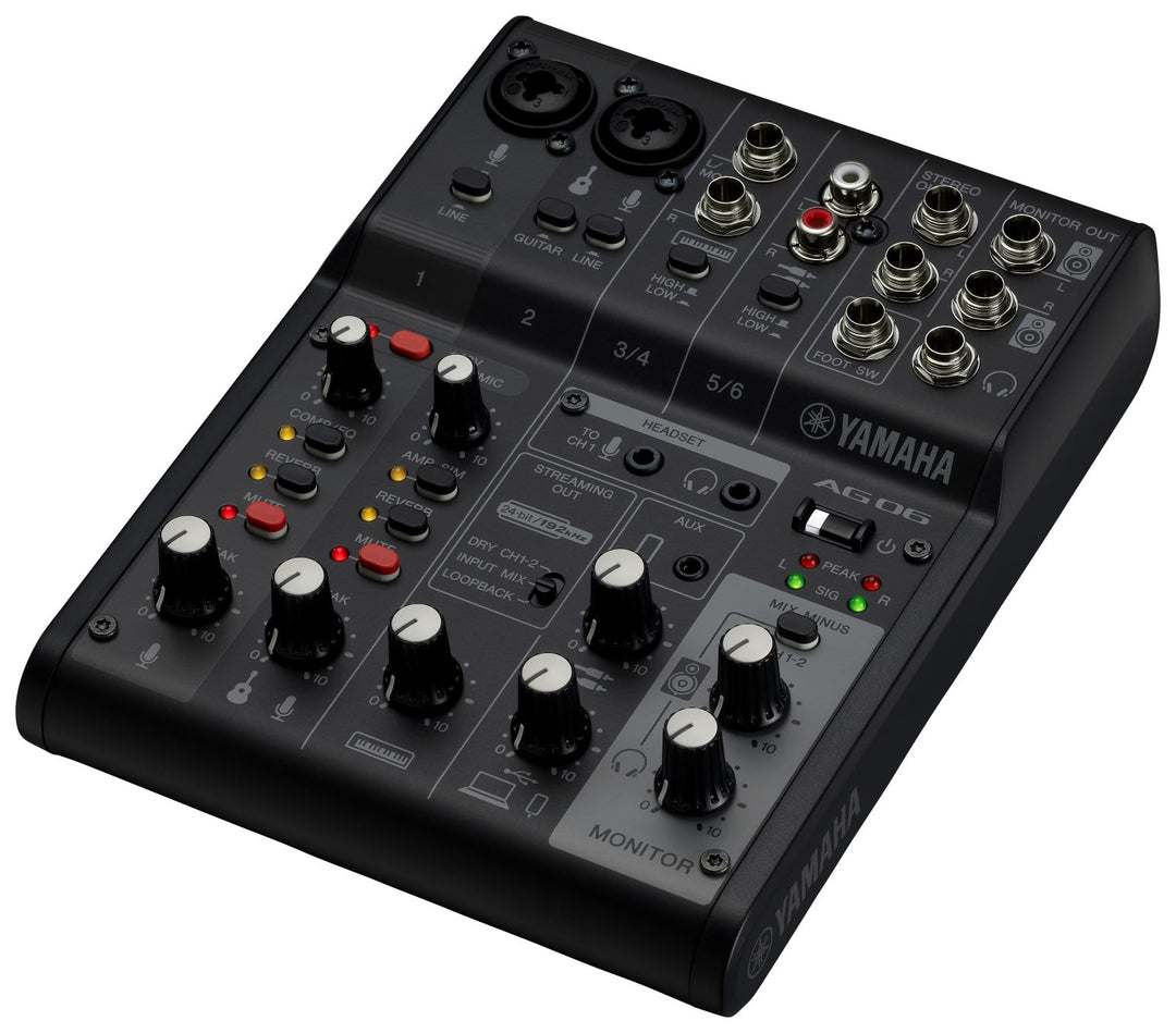 Yamaha AG06 MkII - Mezclador para Streaming en Vivo (Negro)