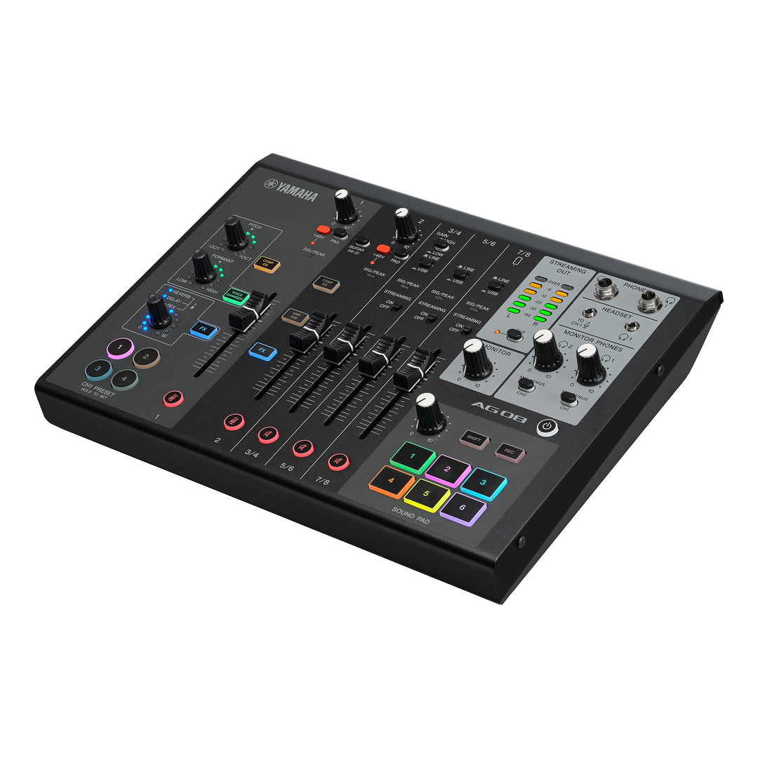 Yamaha AG08 - Mezclador para streaming en vivo (Negro)