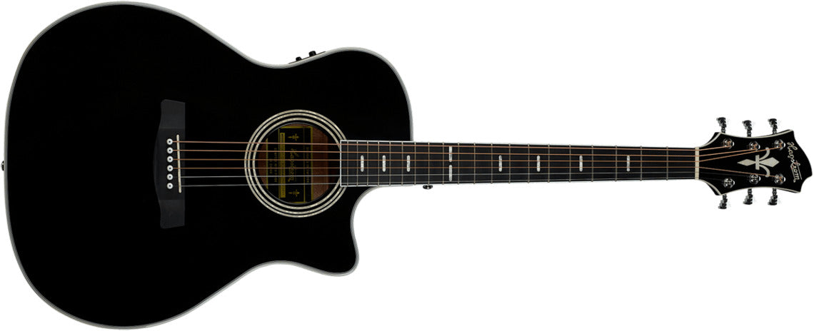 Hagstrom Siljan II Grand Auditorium Western Guitar (Black)