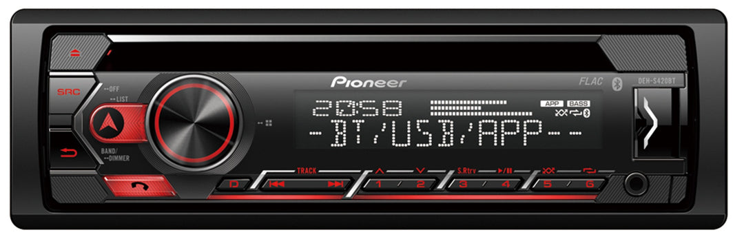 Pioneer DEH-S420BT 1-DIN Estéreo para Auto con CD, Bluetooth y USB