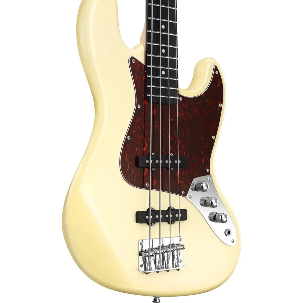 Donner DJB-510B paquete de bajo eléctrico olympic white