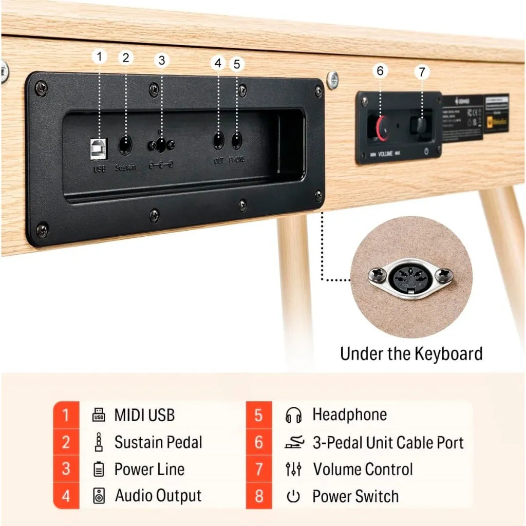 Donner DDP-80 piano digital beige Paquete Completo