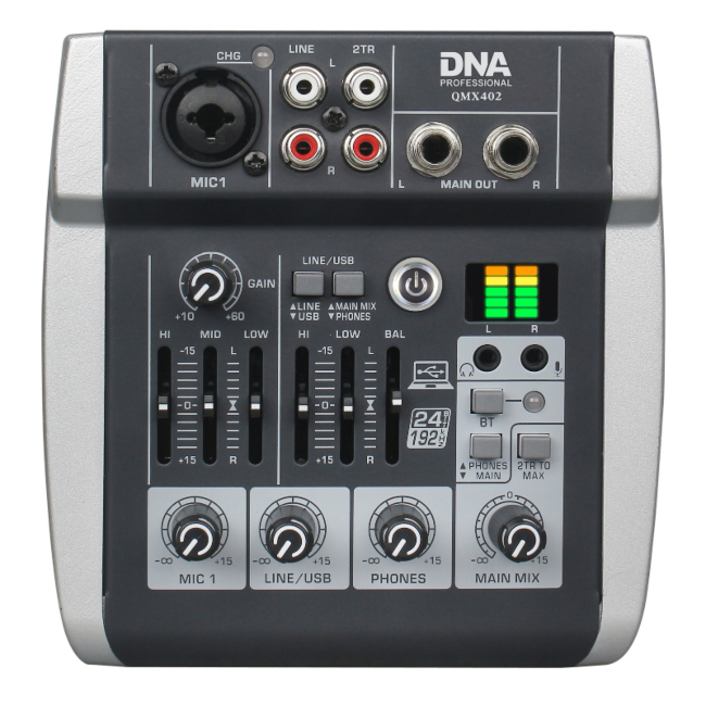 DNA QMX402 mezclador de sonido de 3 canales y Bluetooth
