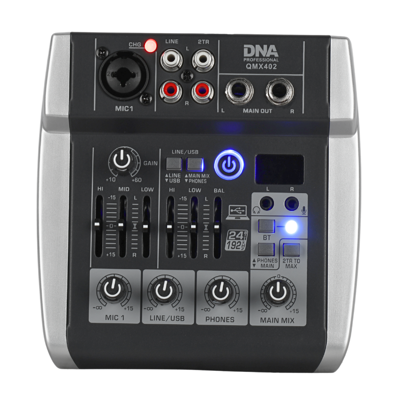 DNA QMX402 mezclador de sonido de 3 canales y Bluetooth