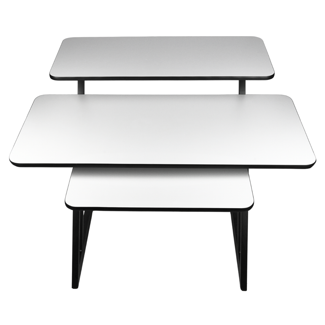Mesa de estudio con estantes y extensión para keyboard (120 cm)