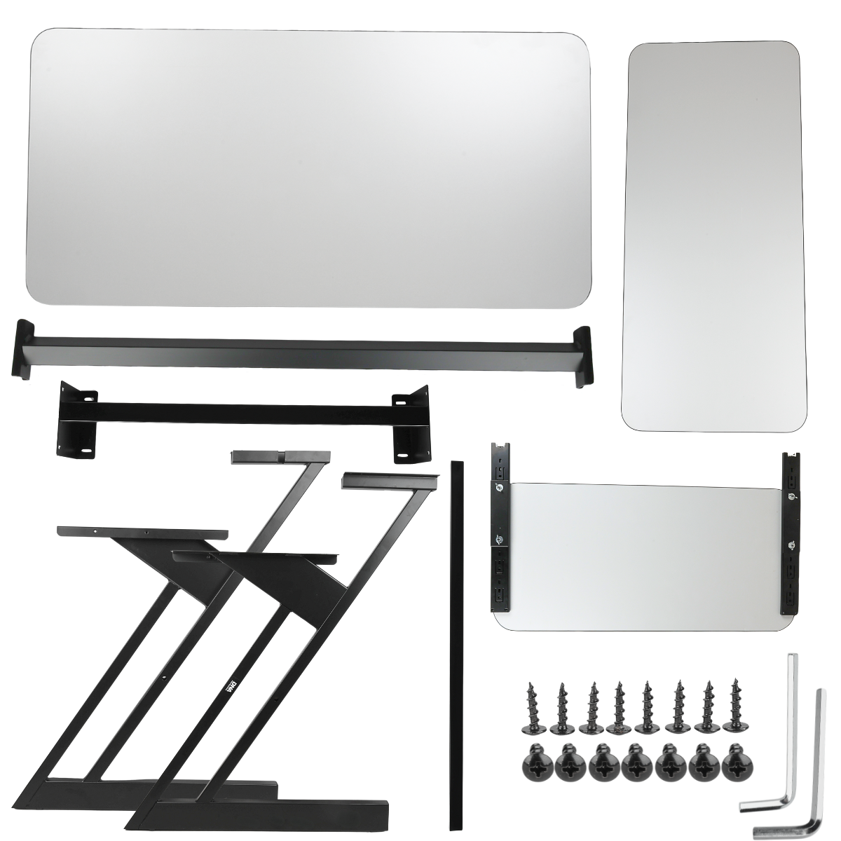 Studiobord med hylder og udtræk til keyboard (120 cm)
